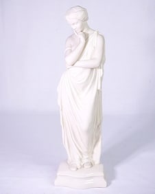 Irish Belleek Meditation Glazed Parian Figure