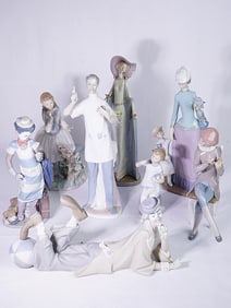 Eight Lladro Porcelain Figurines