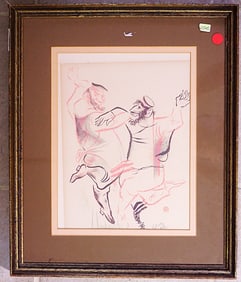 William Gropperjewish Shtetl Hasidic Wedding Dance Judaica Lithograph Yiddish Social Realism