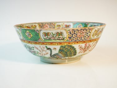 Chinese Export Rose Medallion Punch Bowl