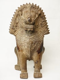 A Large Ceramic Temple Lion Sculpture