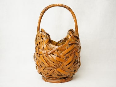Japanese Ikebana Bamboo Basket,Early 20th Century