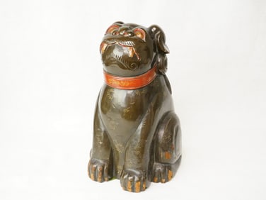Large Japanese Wood Lacquered Foodog,Meiji Period
