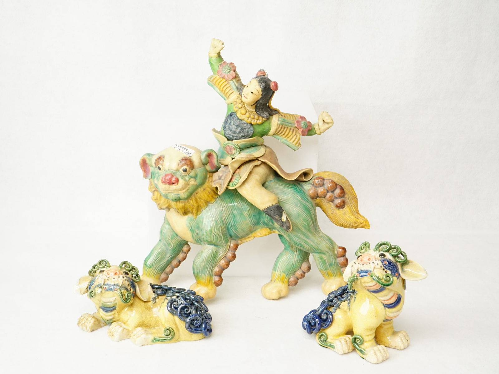 Lot of  Three Chinese Glazed Porcelain Figures (1 of 9)