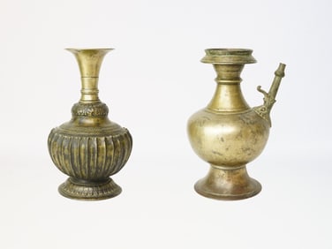 Lot of  Two Nepalese Bronze Vases,19th Century