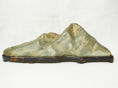 A Japanese Suiseki Scholar Stone with  Wood Stand