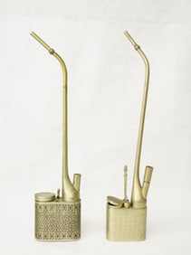 Lot of  Two Chinese Paktong Tobacco Pipes,19th Century