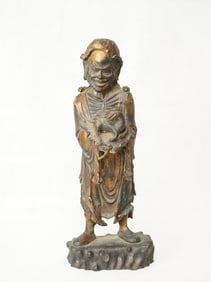 Japanese Bronze Figure of  A Lohan,Meiji Period
