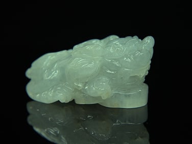 Fine Chinese Jadeite Carving of  A  Mythical Beast