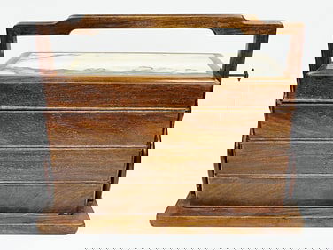 Chinese Huanghuali Picnic Box with Marble-Inlaid Cover