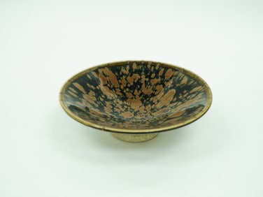 A Chinese Russet-Splashed Black-Glazed Bowl