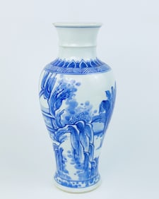 A Chinese Blue and White 'Ladies' Baluster Vase