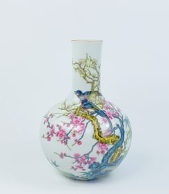 Chinese Famille Rose 'Three Friends of  Winter' Globular Vase