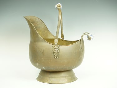 Mid-Century Coal Container in Copper and Brass