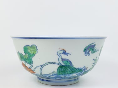 Chinese Doucai 'Egret and Lotus' Bowl
