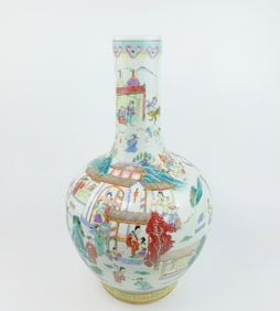 Chinese Famille Rose 'Figural'Globular Vase