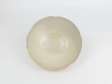Chinese White-Glazed Foliate Bowl