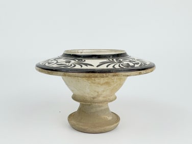 Chinese Painted Cizhou Kilnoil Lamp Stand