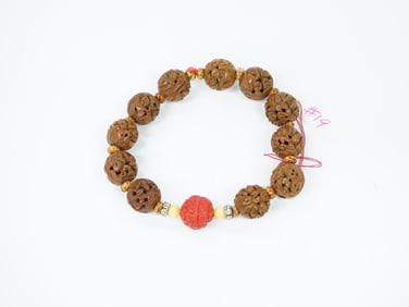 Chinese Peach Pit Beaded Bracelet