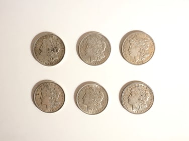 Lot of Six 1921 Morgan Silver Dollar
