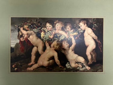 Peter Paul Rubens (Dutch, 1577–1640) Lithograph,' Garland of Fruit in a Landscape