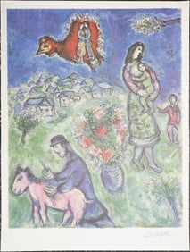 Marc Chagall , 'Sur La Route Du Village', Lithograph