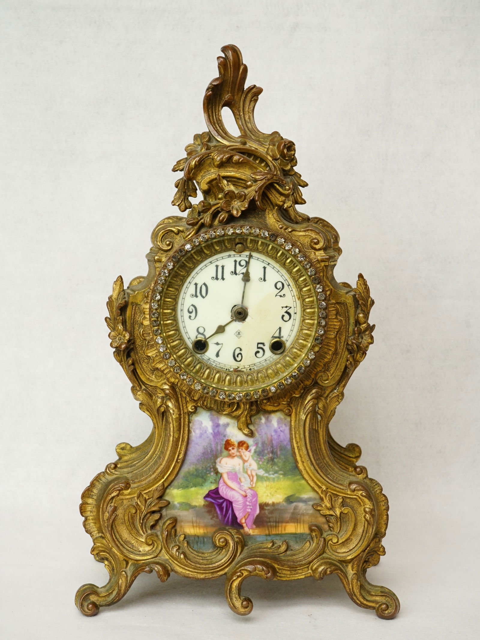 Ansonia Antique Rococo Style French Metal Clock (1 of 8)