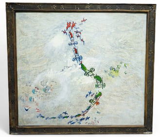 Tsegmed Tserennadmid (B. 1958) A Mongolian Painting of Migration