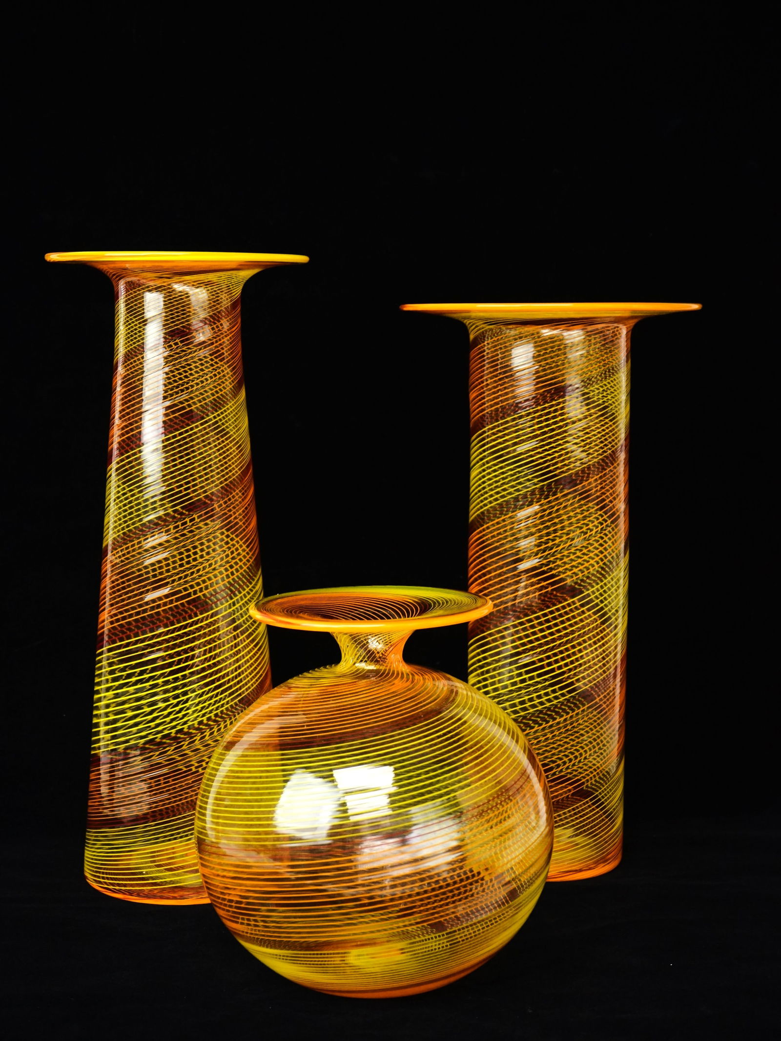 Lot of Three Murano Glass Vase, Signed (1 of 5)