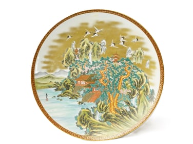 Large Japanese Kutani Porcelain Charger