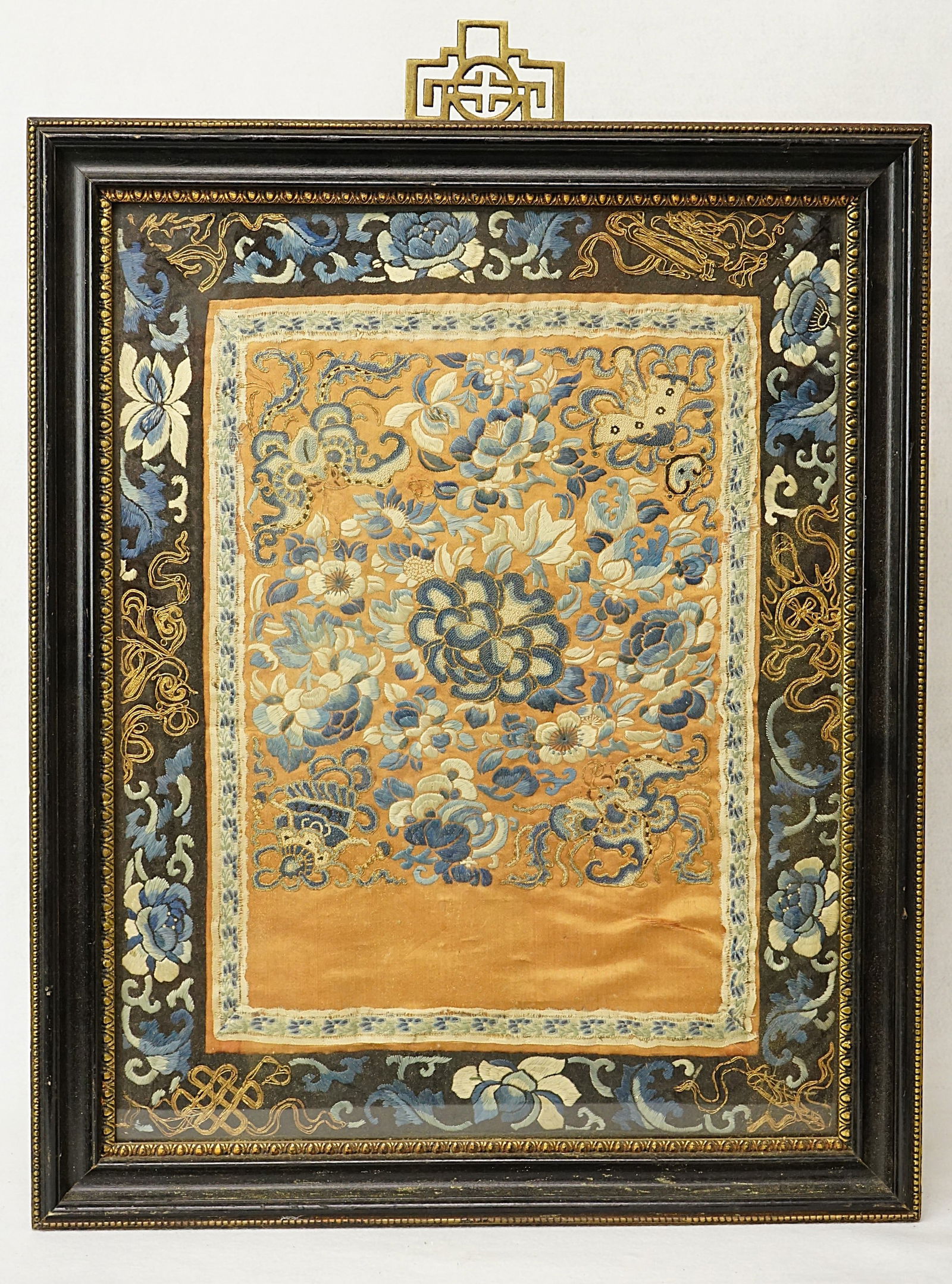Chinese Framed Silk Embroidery Panel, 19th Century (1 of 5)