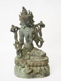 Chinese Statue of Syamatara In Bronze  Dynastie Ming