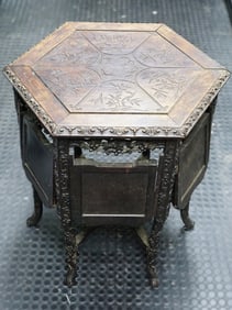Chinese Rosewood Carved Folding Table,19th Century