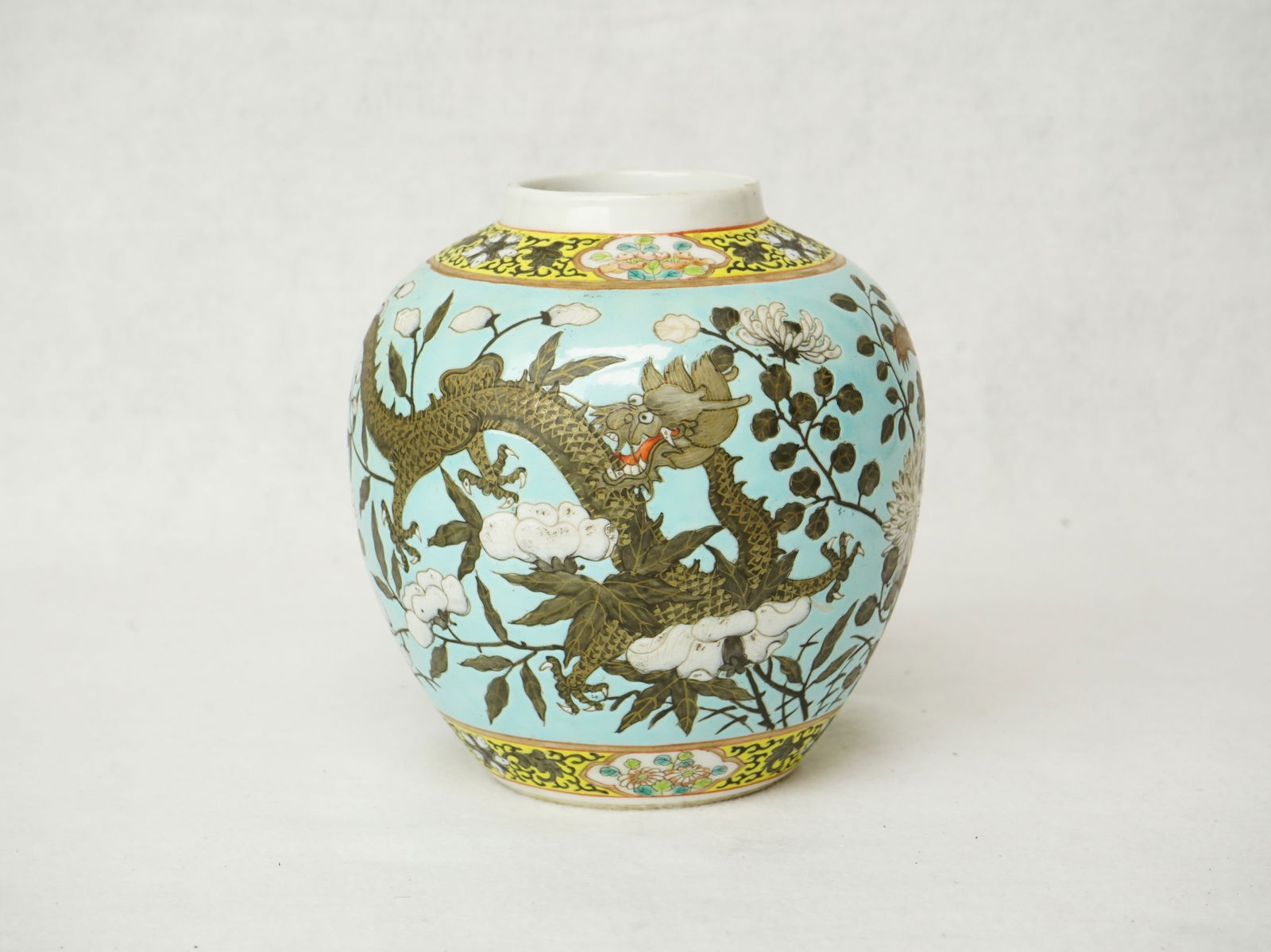 Chinese Porcelain Jar with Dragon, 19th-20th Century: Approximate size:5x5x5 in Shipping: We offer in-house shipping services for most small items. This means that we will take care of packing and shipping the items directly to you. For larger or special