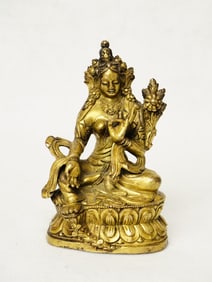 A Gilt Copper Alloy Figure of Tara, Tibet, Late 19th Century