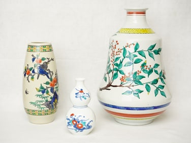 Japanese Kutani Porcelain Vases