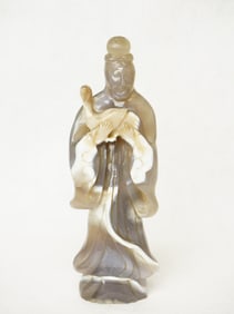 Chinese Agate Figurine with Goose,19th Century