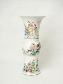 A Chinese Famille Rose 'Figural' Beaker Vase