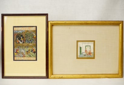 Two Indo-Persian Miniature Manuscript Paintings