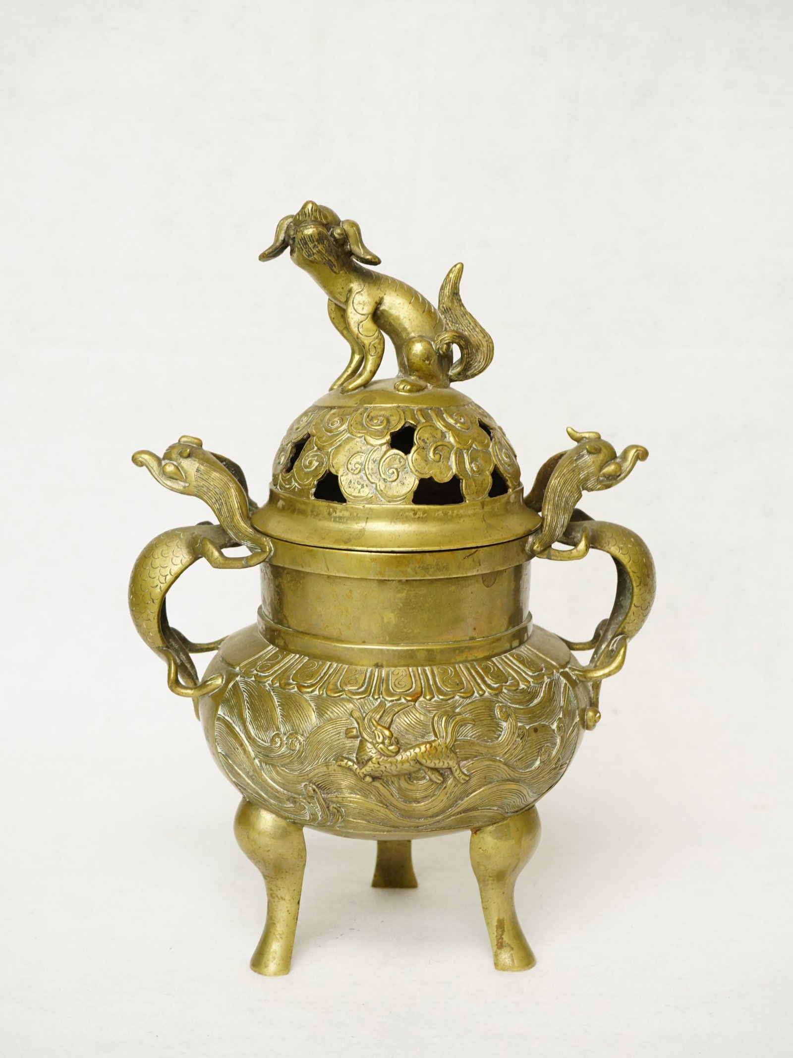 Chinese Foodog Bronze Censer,19th-20th Century: Approximate size:10.25x7.5x6 in Shipping: We offer in-house shipping services for most small items. This means that we will take care of packing and shipping the items directly to you. For larger or s