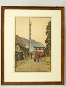 Toshi Yoshida Oban Tate-E "Shrine of The Paper Makers" 1951,Signed In Pencil.