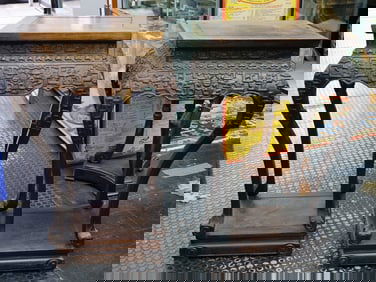 Pair of Chinese Carved Rosewood Side Tables