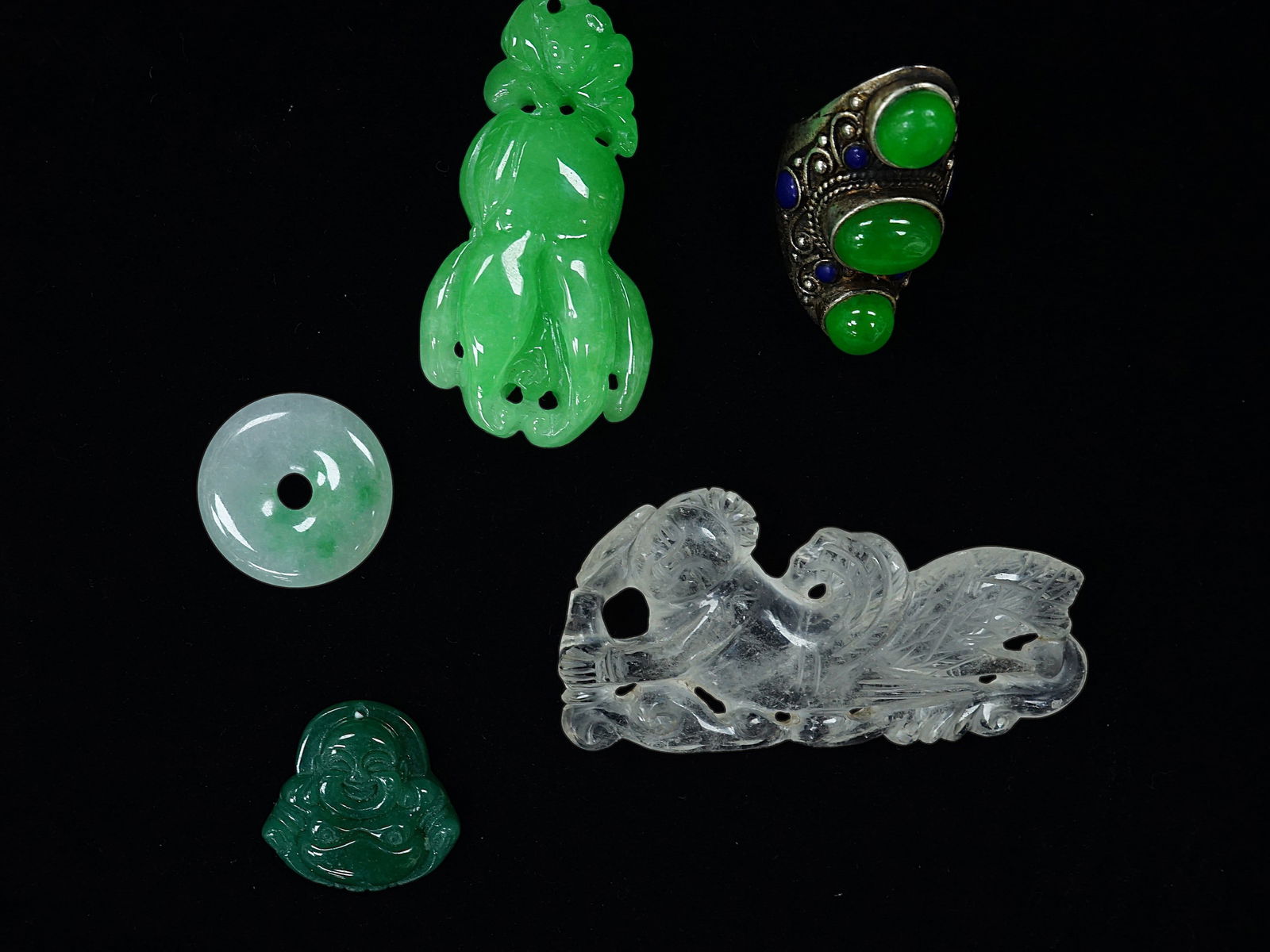 Group of 5 Chinese Carved Pendants (1 of 7)