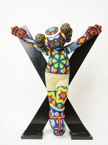 RICK WOLFRYD (American-Mexican, b.1953), 'Christ Climbed Down',Beaded Sculpture