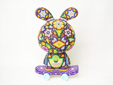 RICK WOLFRYD (American-Mexican, b.1953), 'Magic Bunny Skateboard' ,Beaded Sculpture
