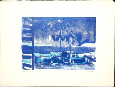 Giancarlo Isola, Marine, Woodcut Print Card