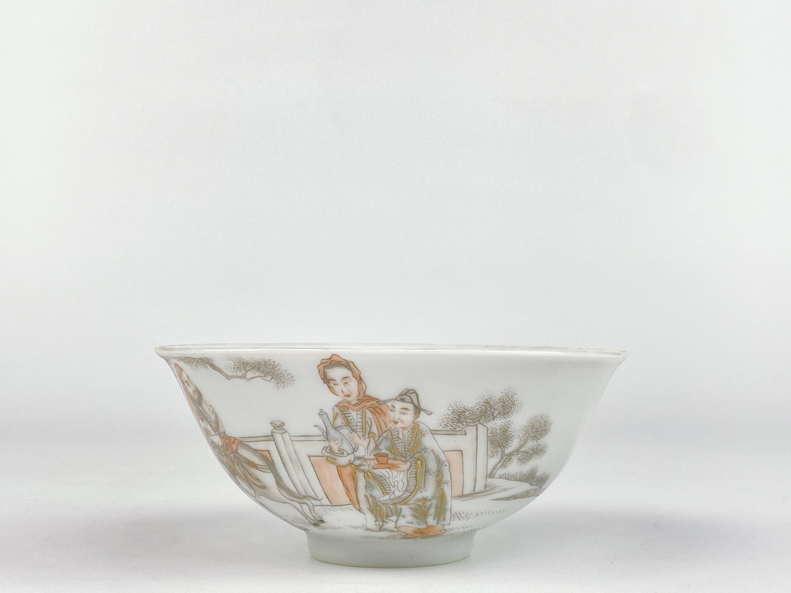 A Chinese Famille Rose Gilt Porcelian Bowl: Approximate size: 2x4 5/8 in (HxDia) Shipping: We offer in-house shipping services for most small items. This means that we will take care of packing and shipping the items directly to you. For larger