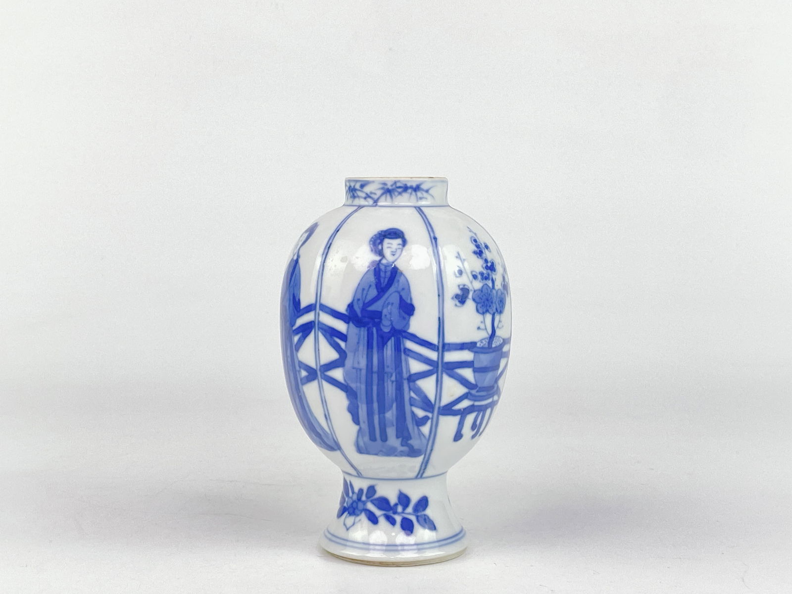 Chinese Blue and White 'Ladies' Porcelain Vase (1 of 6)