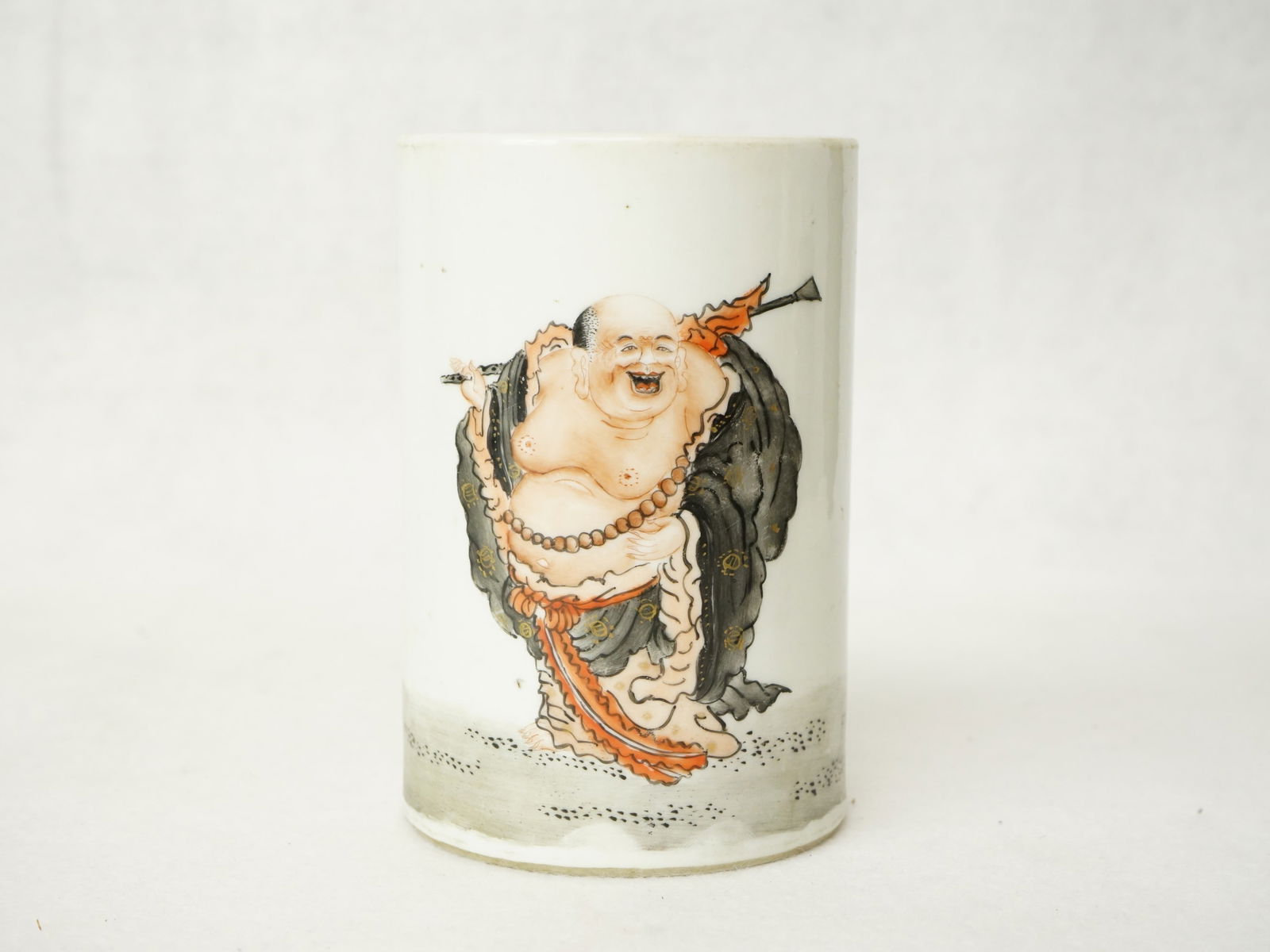 Chinese Famille Rose 'Figural' Brush Pot, Republic Period (1 of 8)