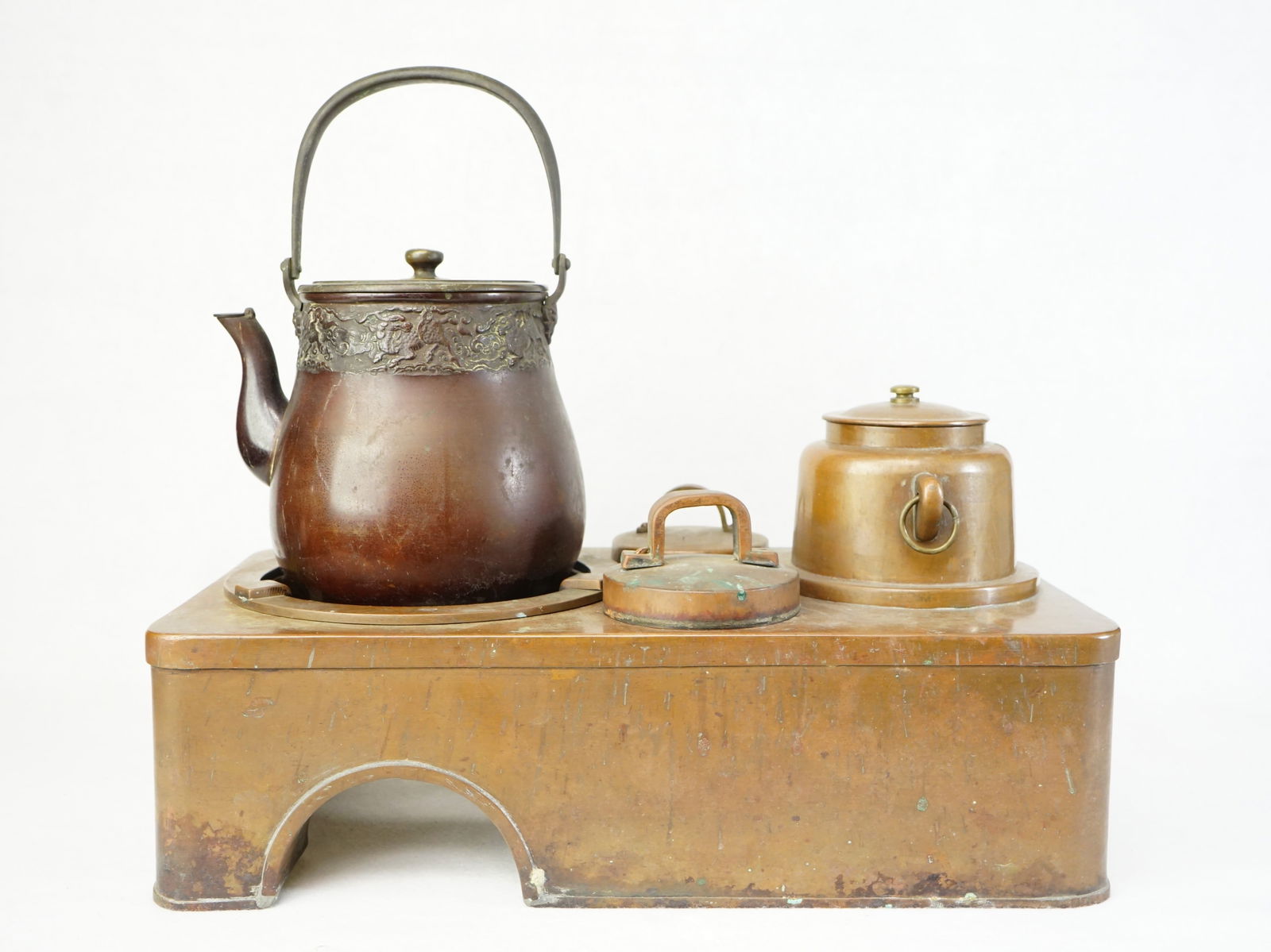 Set of Japanese Bronze Teapot and Stand (1 of 8)